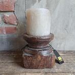PTMD Landelijke houten poer kandelaar hoogte 12cm *Etage3*, ., Ophalen of Verzenden, Zo goed als nieuw, .