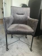 Prachtige grijze velvet stoelen, Huis en Inrichting, Stoelen, Ophalen of Verzenden, Zo goed als nieuw, Grijs