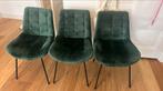 Green velvet chairs, Huis en Inrichting, Ophalen, Zo goed als nieuw, Overige kleuren, Drie