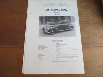 Vraagbaak Mercedes-Benz 220 W187 1952 - 1953 specificaties beschikbaar voor biedingen