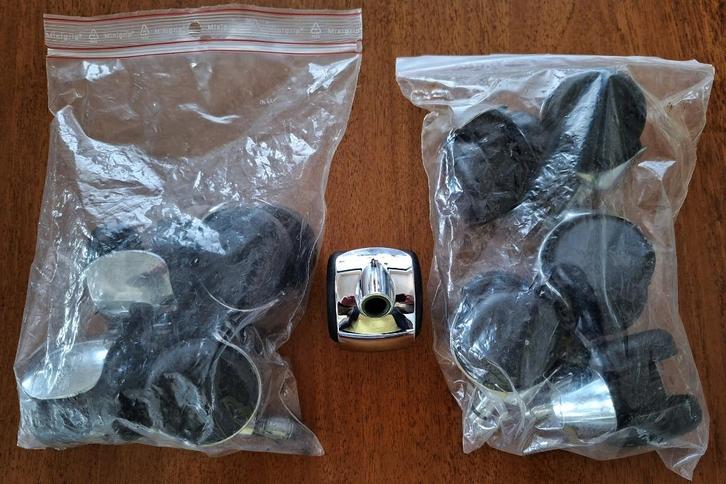 10 Bureaustoelwielen zwenkwielen hard 50mm / stift 11mm, Doe-het-zelf en Verbouw, Zwenkwielen, Zo goed als nieuw, Ophalen of Verzenden