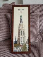 Schilderij grote kerk geborduurd, Antiek en Kunst, Kunst | Schilderijen | Klassiek, Ophalen of Verzenden