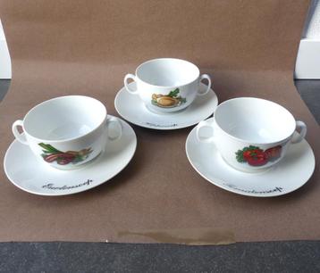 Vintage soepkommen kippensoep tomatensoep erwtensoep beschikbaar voor biedingen