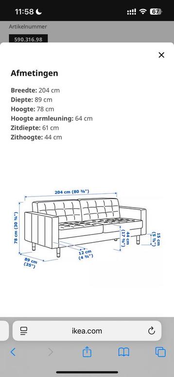 Landskrona driezits bank - afbeelding 6