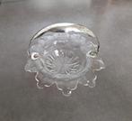 *Antieke kristallen schaal met zilveren beugel, Antiek en Kunst, Antiek | Goud en Zilver, Ophalen of Verzenden, Zilver