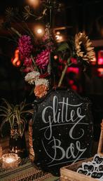 Bruiloft decoratie bordje Glitterbar, Ophalen of Verzenden, Zo goed als nieuw, Versiering, Geboorte of Huwelijk