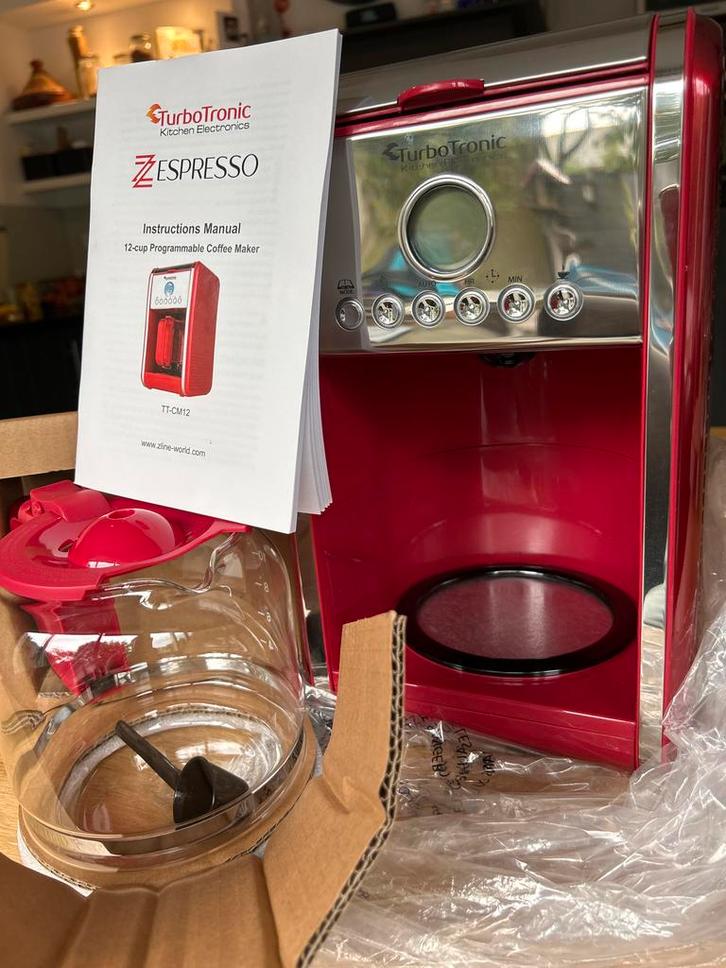 Nieuw koffiezetapparaat voor 12 kopjes, retro-look, Witgoed en Apparatuur, Koffiezetapparaten, Nieuw, Gemalen koffie, Koffiemachine