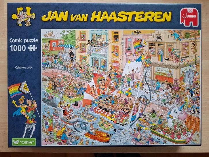 Jan van Haasteren - Celebrate pride (1000 stukjes), Hobby en Vrije tijd, Denksport en Puzzels, Zo goed als nieuw, Legpuzzel, 500 t/m 1500 stukjes