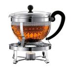 Theepot Bodum Chambord Black -Bodum Chambord Rechaud - RVS, Ophalen of Verzenden, Zo goed als nieuw