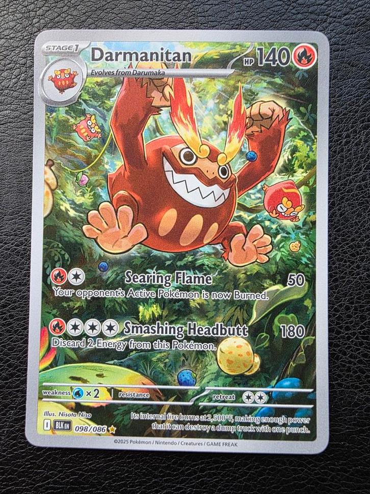 Darmanitan #098 scarlet violet black bolt, Hobby en Vrije tijd, Verzamelkaartspellen | Pokémon, Nieuw, Losse kaart, Ophalen of Verzenden