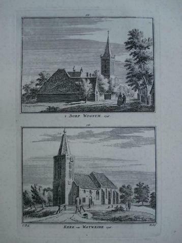 375-376 /  Wognum en Watweide de Kerk  Kopergravure 1752 beschikbaar voor biedingen