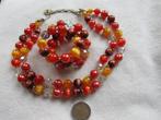 12. Oude klemarmband+ketting,  36/43 cm, Sieraden, Tassen en Uiterlijk, Antieke sieraden, Ophalen
