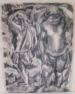 Hubert bekman "Adam en Eva" potlood tekening uit 1945, Antiek en Kunst, Ophalen of Verzenden