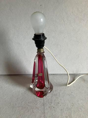 Vintage Val Saint Lambert Sommerso tafellamp van kristalglas beschikbaar voor biedingen