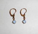 Oorbellen blauw steentjes Doublé, Overige materialen, Hangers, Nieuw, Verzenden