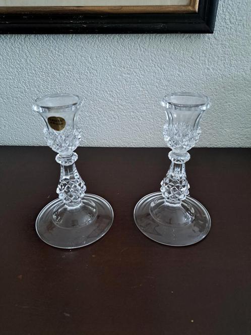 2 kristallen kandelaars van Crystal d Arques, Antiek en Kunst, Antiek | Glas en Kristal, Ophalen of Verzenden