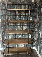 Industriële kast met mango houten planken - 97x42x160 cm, Ophalen, Met plank(en), 50 tot 100 cm, Zo goed als nieuw