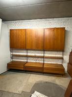 Vintage wandmeubel Wallunit 1960, Huis en Inrichting, Kasten | Wandmeubels, 250 tot 300 cm, Gebruikt, 200 cm of meer, Teakhout