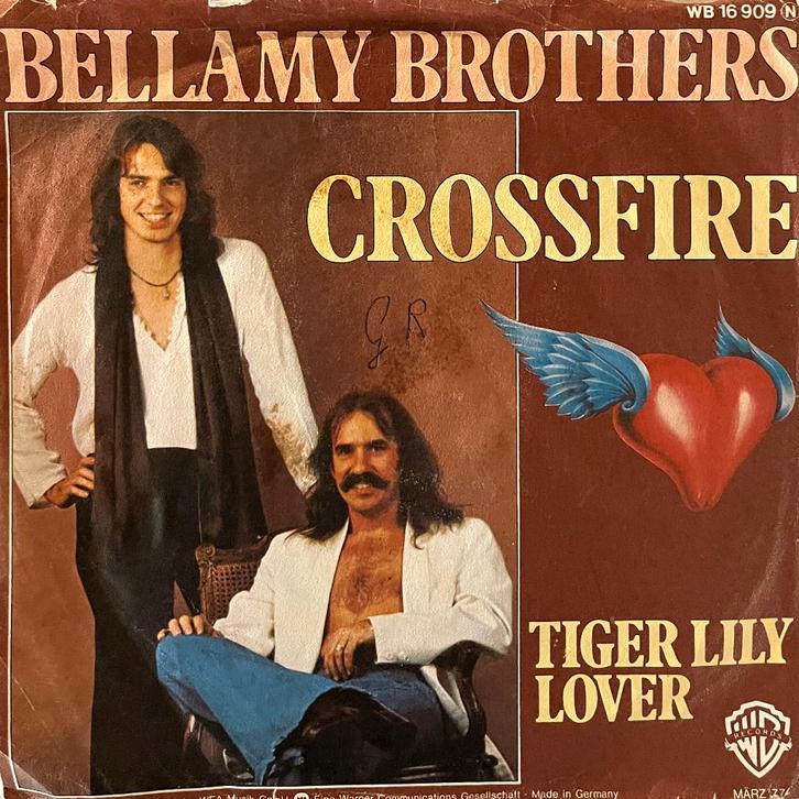 Vinyl single: Bellamy Brothers - Crossfire, Cd's en Dvd's, Vinyl Singles, Gebruikt, Single, Country en Western, 7 inch, Ophalen of Verzenden
