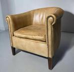 Vintage Luxe lederen club fauteuil, Ophalen, Gebruikt, 75 tot 100 cm