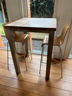 Statafel / bartafel met 2 barkrukken, Huis en Inrichting, Tafels | Eettafels, Ophalen, Gebruikt, 100 tot 150 cm, 50 tot 100 cm