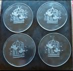 Glazen onderzetters gegraveerde vogels, Ophalen of Verzenden, Zo goed als nieuw, Glas of Kopje