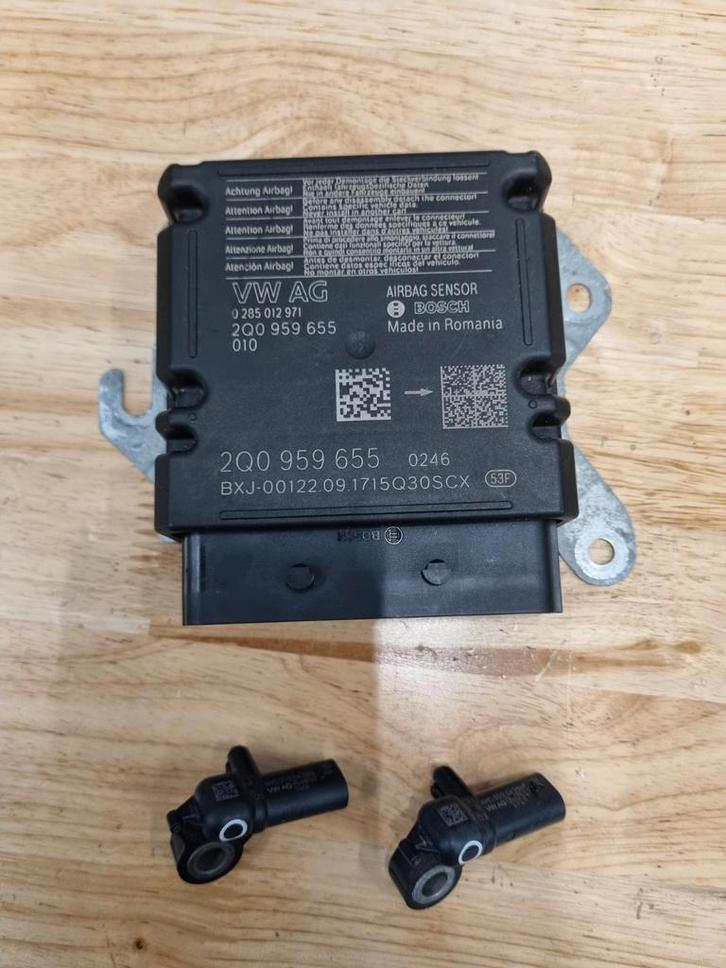 Airbag module met 2 frontsensoren, Auto-onderdelen, Elektronica en Kabels, Audi, Seat, Volkswagen, Skoda, Gebruikt, Ophalen of Verzenden
