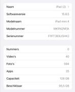 Apple iPad Mini 4 - 128GB, Computers en Software, Apple iPads, Gebruikt, 8 inch, Ophalen of Verzenden, 128 GB