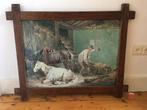 Horses in a Stable 1791 George Morland klassiek kunst mooi, 50 tot 75 cm, Ophalen of Verzenden, Zo goed als nieuw, Schilderij
