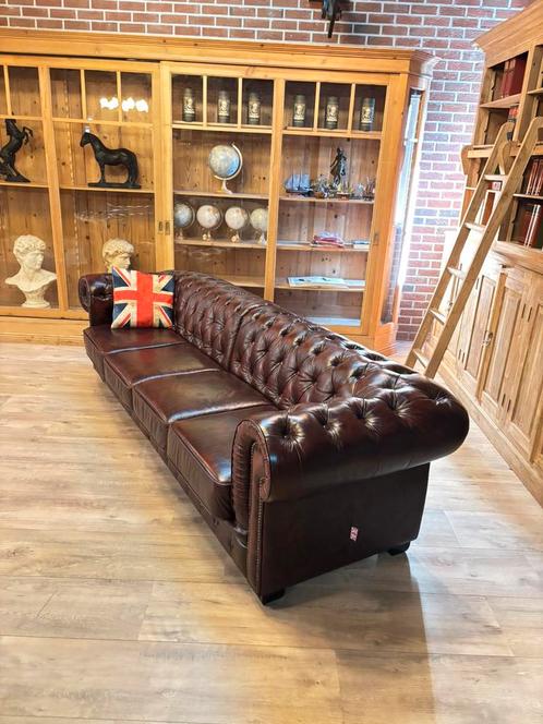 Chesterfield Birmingham  2 x 4  zits, Huis en Inrichting, Banken | Bankstellen, Zo goed als nieuw, Rechte bank, Vierpersoons of meer