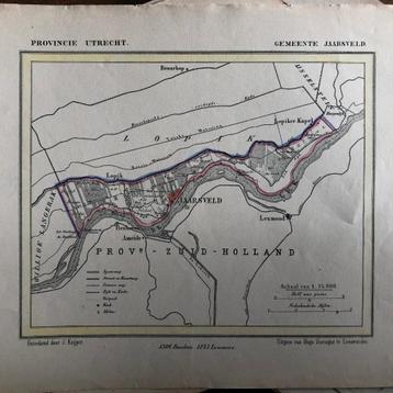 09 / Kuyper kaart Utrecht van Jaarsveld Litho uit 1867 beschikbaar voor biedingen