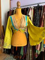 Upcycled silk Indian wrap blouse, wikkel top, boho, festival, Ophalen of Verzenden, Nieuw