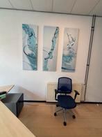 Drieluik Water in Beweging - Foto op Canvas 150x50cm Nieuwst, Antiek en Kunst, Ophalen