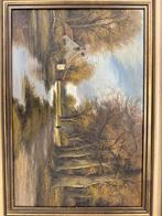 Oud schliderij jaren 60/70 boerderij, Antiek en Kunst, Ophalen of Verzenden