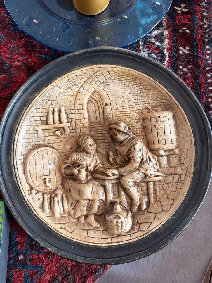 Vintage Wandbord met Tavern Scene, Antiek en Kunst, Antiek | Wandborden en Tegels, Ophalen