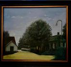 Schilderij dorpsstraat, Ophalen of Verzenden