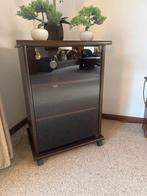 Stijlvol kastje met glazen deur, Eikenhout, Zo goed als nieuw, Minder dan 100 cm, 25 tot 50 cm