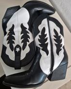 Zwart Witte Cowboy Laarsjes Maat 39, Verzenden, Gedragen, Zwart, Lage of Enkellaarzen