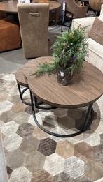 Salontafelset van 3 walnoot, Huis en Inrichting, Tafels | Salontafels, Ophalen, 50 tot 100 cm, Zo goed als nieuw, Minder dan 50 cm