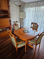 Eettafel met 4 bijpassende stoelen - kersenhout, 100 tot 150 cm, 100 tot 150 cm, Gebruikt, Ophalen