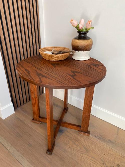 Grote ronde bijzettafel / plantentafel, Huis en Inrichting, Tafels | Bijzettafels, Gebruikt, Rond, 60 cm of meer, Minder dan 55 cm
