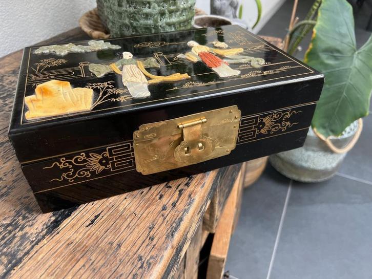 Chinese sieradenkist speksteen jade groot chinees kist, Antiek en Kunst, Kunst | Niet-Westerse kunst, Ophalen of Verzenden
