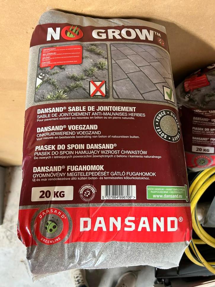 Dansand No Grow onkruidremmend inveeg zand 15x20kg, Tuin en Terras, Grind, Keien en Split, Nieuw, Split, Grijs, Ophalen