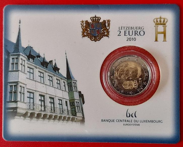 coincard Luxemburg 2 euro 2010 Wapen van Groothertog Henri, Postzegels en Munten, Munten | Europa | Euromunten, Setje, 2 euro