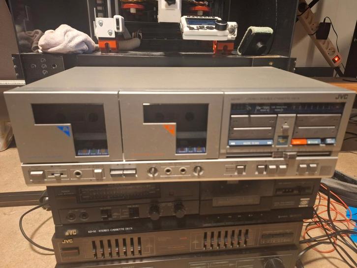 JVC KD-W7 Dubbel Cassettedeck - Vintage 1982-1983, Audio, Tv en Foto, Cassettedecks, JVC, Ophalen of Verzenden