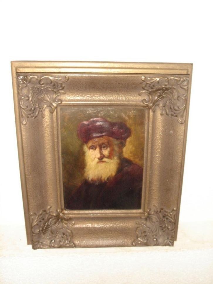 Johannes Theuns, ( 1877- 1961 ), Portret - Rabbi - Rembrandt, Antiek en Kunst, Kunst | Schilderijen | Klassiek, Ophalen of Verzenden