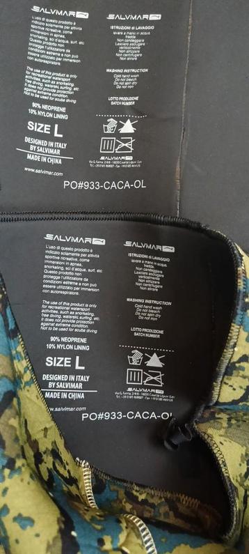 Salvimar Wetsuit L | Camouflage Duikpak | Speervissen Freedi beschikbaar voor biedingen