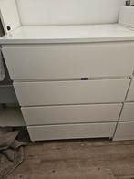 Witte ladekast met 4 laden ikea malm,, Huis en Inrichting, Kasten | Ladekasten, Ophalen, Kunststof, Gebruikt, 100 tot 150 cm