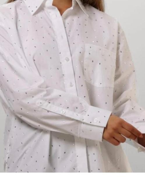 Anna van Toor witte blouse met strass maat M, Kleding | Dames, Blouses en Tunieken, Zo goed als nieuw, Maat 38/40 (M), Wit, Ophalen of Verzenden