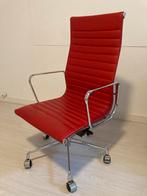 Rode leren bureaustoel in Vitra Eames stijl, Huis en Inrichting, Bureaustoelen, Ophalen, Zo goed als nieuw, Zwart